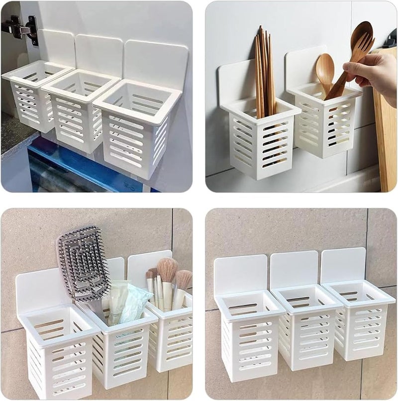 DIYOHFE Kitchen Tool Holder Wall-mounted utensils and Forks Spoons Rack,Drying Rack Space-saving,Storage of stationery, makeup brushes, and cleaning tools - Image 5